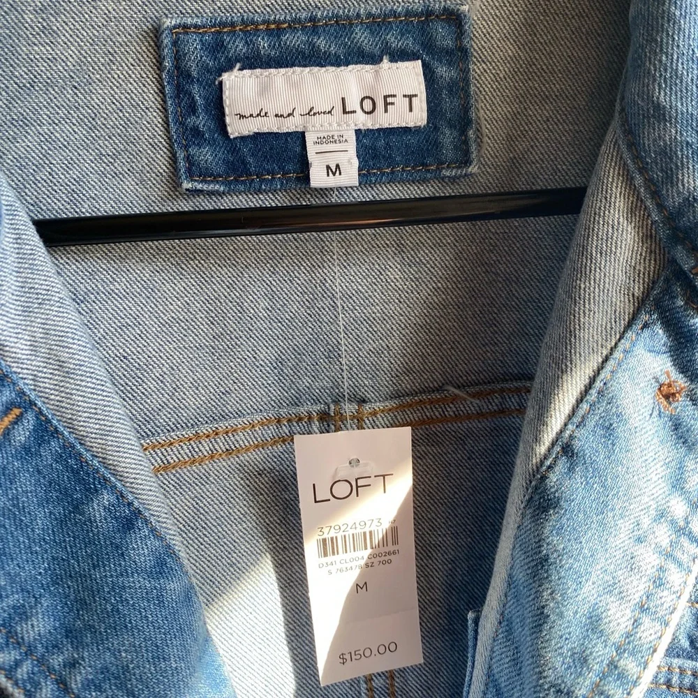 🆕 LOFT Denim Chore Jacket - M - *Runs Large* - Picture 10 of 12